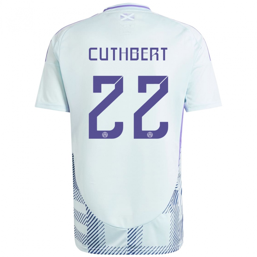 Kinder Schottland Erin Cuthbert #22 Helles Mintblau Auswärtstrikot Trikot 24-26 T-Shirt