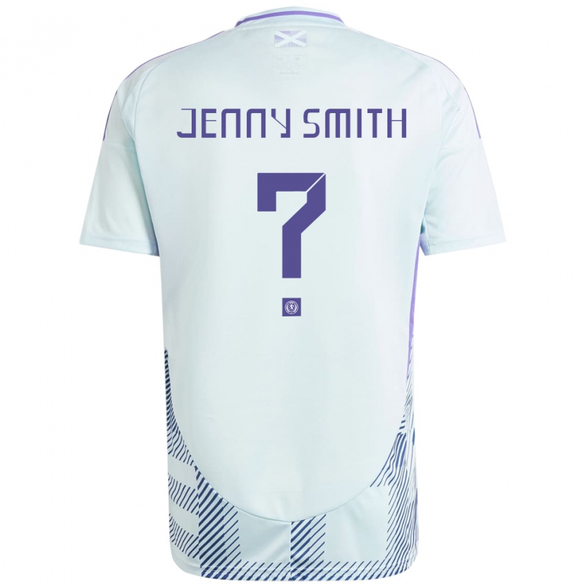 Kinder Schottland Jenny Smith #0 Helles Mintblau Auswärtstrikot Trikot 24-26 T-Shirt