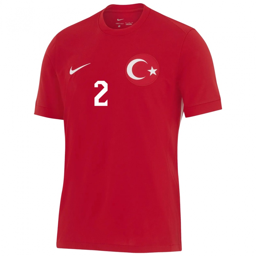 Kinder Türkei Batuhan Yavuz #2 Rot Auswärtstrikot Trikot 24-26 T-Shirt