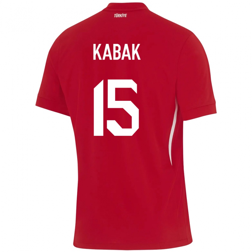 Kinder Türkei Ozan Kabak #15 Rot Auswärtstrikot Trikot 24-26 T-Shirt