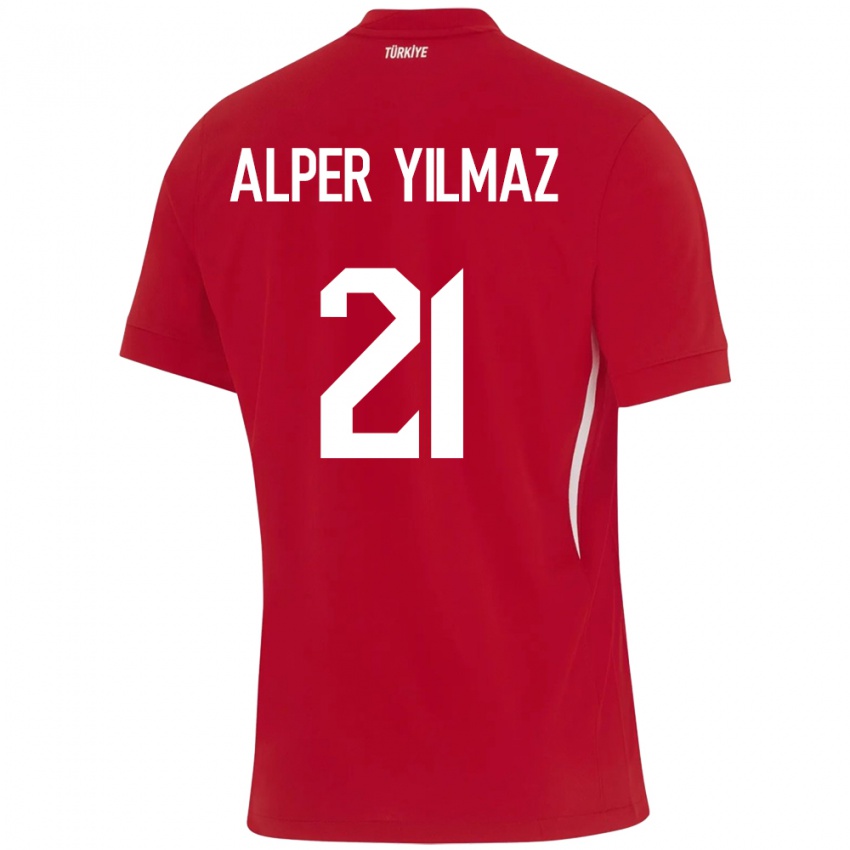 Kinder Türkei Barış Alper Yılmaz #21 Rot Auswärtstrikot Trikot 24-26 T-Shirt