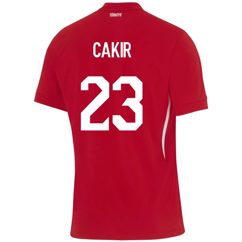 Kinder Türkei Uğurcan Çakır #23 Rot Auswärtstrikot Trikot 24-26 T-Shirt