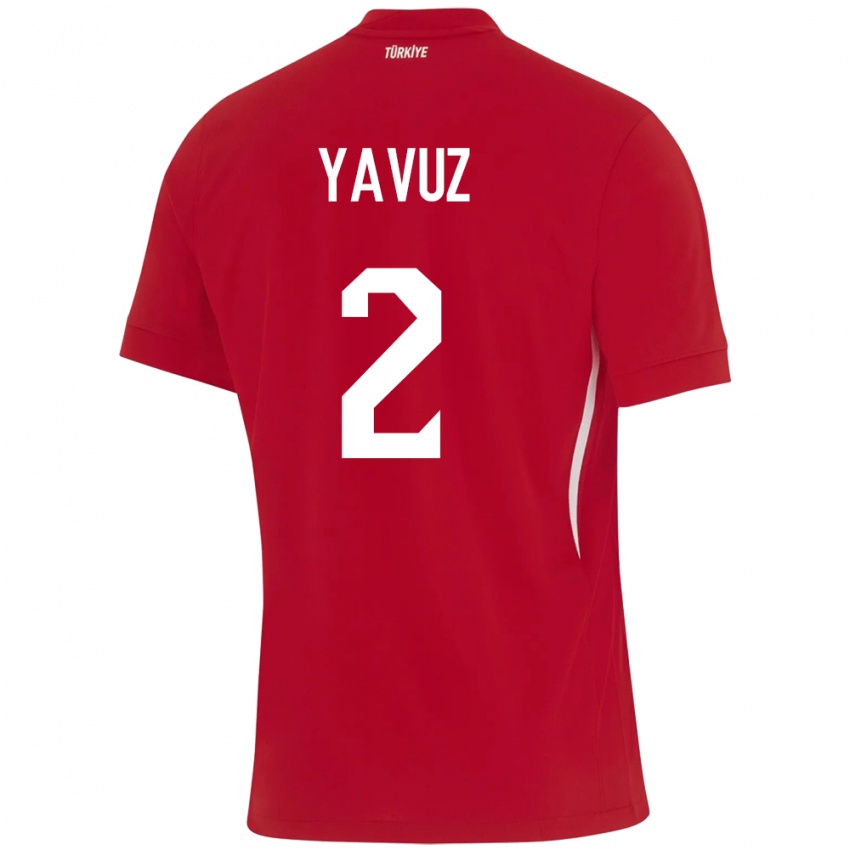 Kinder Türkei Batuhan Yavuz #2 Rot Auswärtstrikot Trikot 24-26 T-Shirt