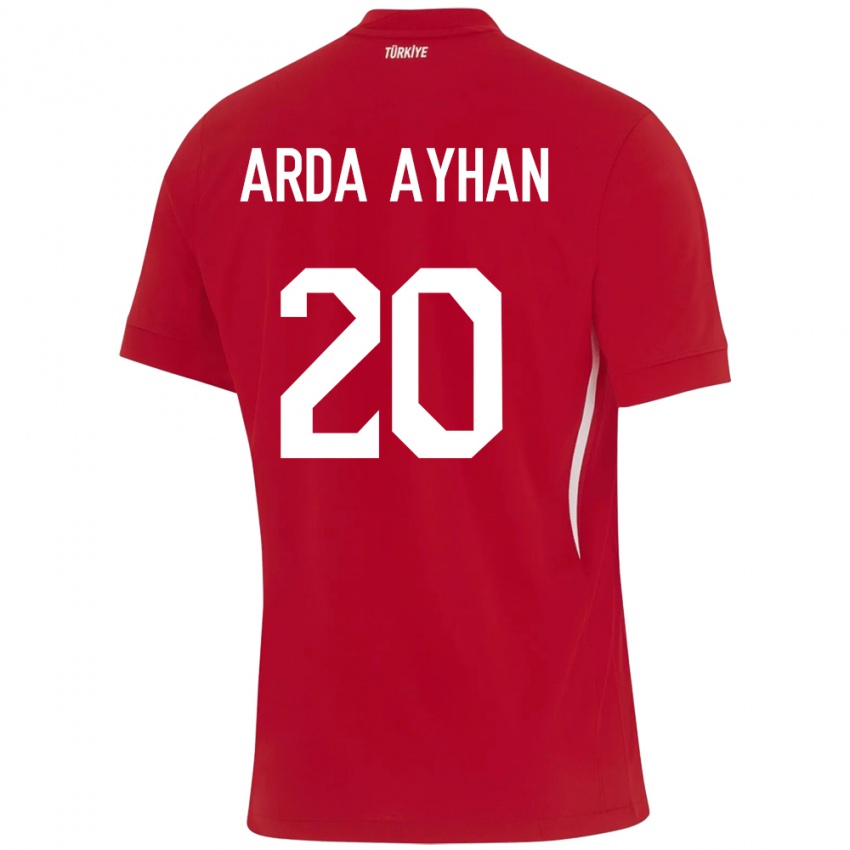 Kinder Türkei Murat Arda Ayhan #20 Rot Auswärtstrikot Trikot 24-26 T-Shirt