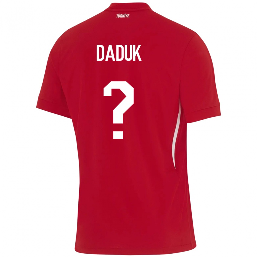 Kinder Türkei Emir Dadük #0 Rot Auswärtstrikot Trikot 24-26 T-Shirt