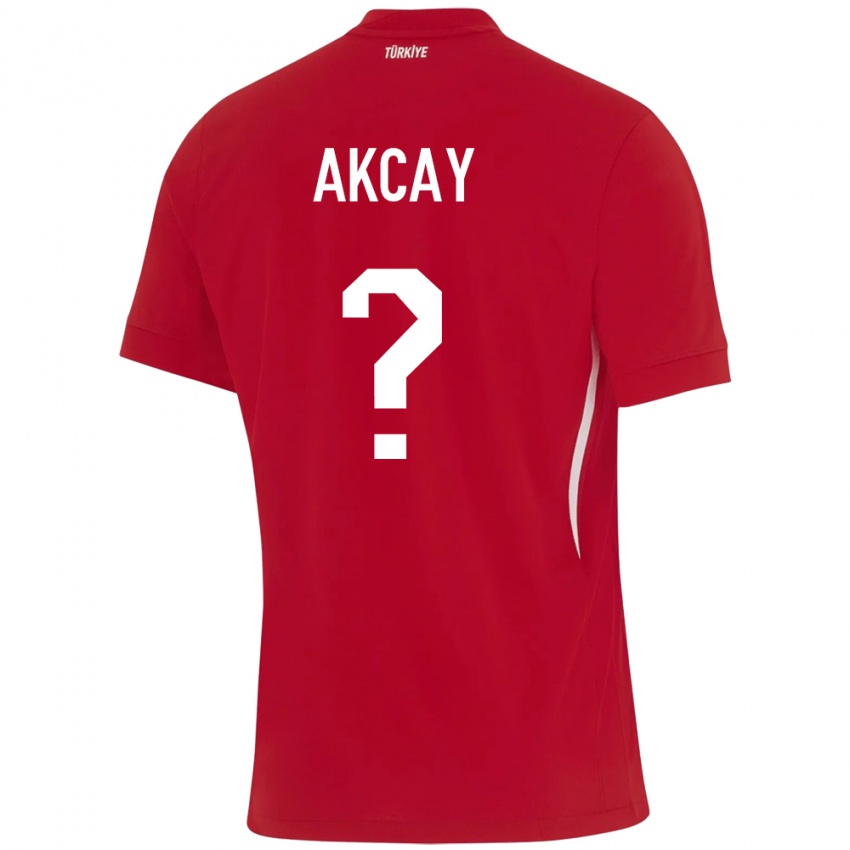 Kinder Türkei Yasin Akçay #0 Rot Auswärtstrikot Trikot 24-26 T-Shirt