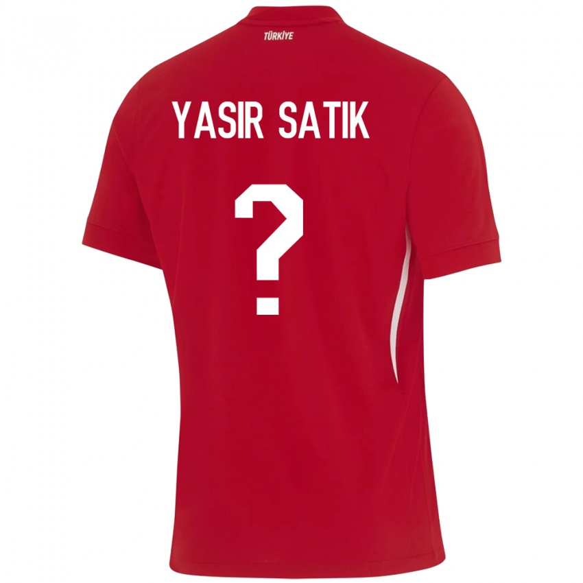 Kinder Türkei Üveys Yasir Satık #0 Rot Auswärtstrikot Trikot 24-26 T-Shirt