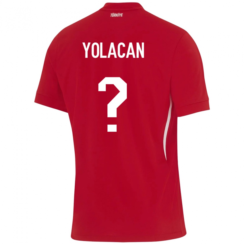 Kinder Türkei Baran Yolaçan #0 Rot Auswärtstrikot Trikot 24-26 T-Shirt