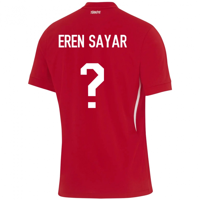 Kinder Türkei Emin Eren Sayar #0 Rot Auswärtstrikot Trikot 24-26 T-Shirt