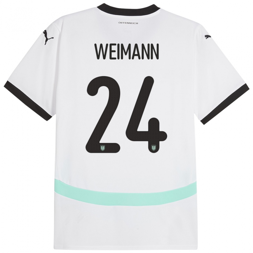 Kinder Österreich Andreas Weimann #24 Weiß Auswärtstrikot Trikot 24-26 T-Shirt