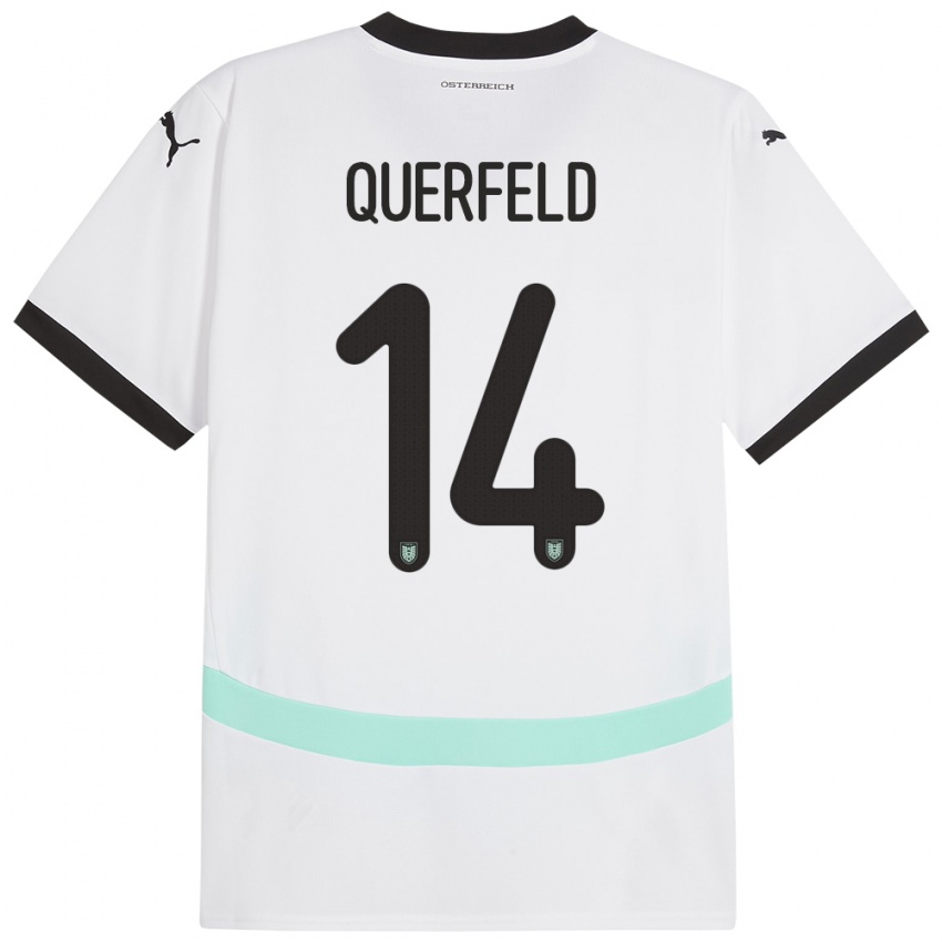 Kinder Österreich Leopold Querfeld #14 Weiß Auswärtstrikot Trikot 24-26 T-Shirt