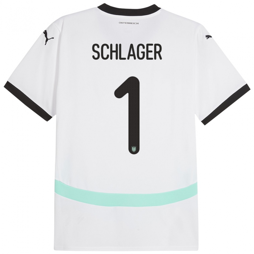 Kinder Österreich Alexander Schlager #1 Weiß Auswärtstrikot Trikot 24-26 T-Shirt