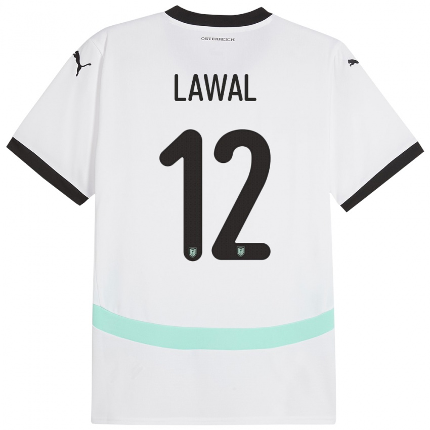 Kinder Österreich Tobias Lawal #12 Weiß Auswärtstrikot Trikot 24-26 T-Shirt