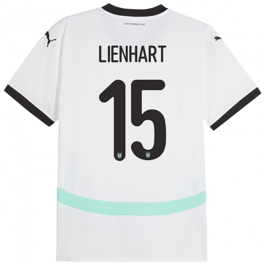 Kinder Österreich Philipp Lienhart #15 Weiß Auswärtstrikot Trikot 24-26 T-Shirt