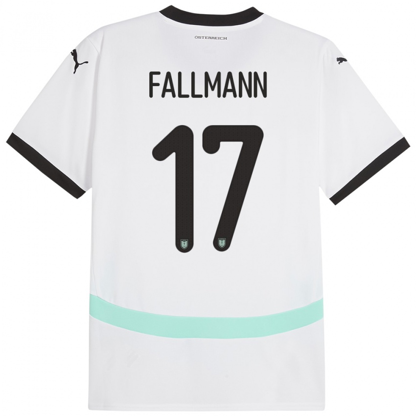 Kinder Österreich Pascal Fallmann #17 Weiß Auswärtstrikot Trikot 24-26 T-Shirt