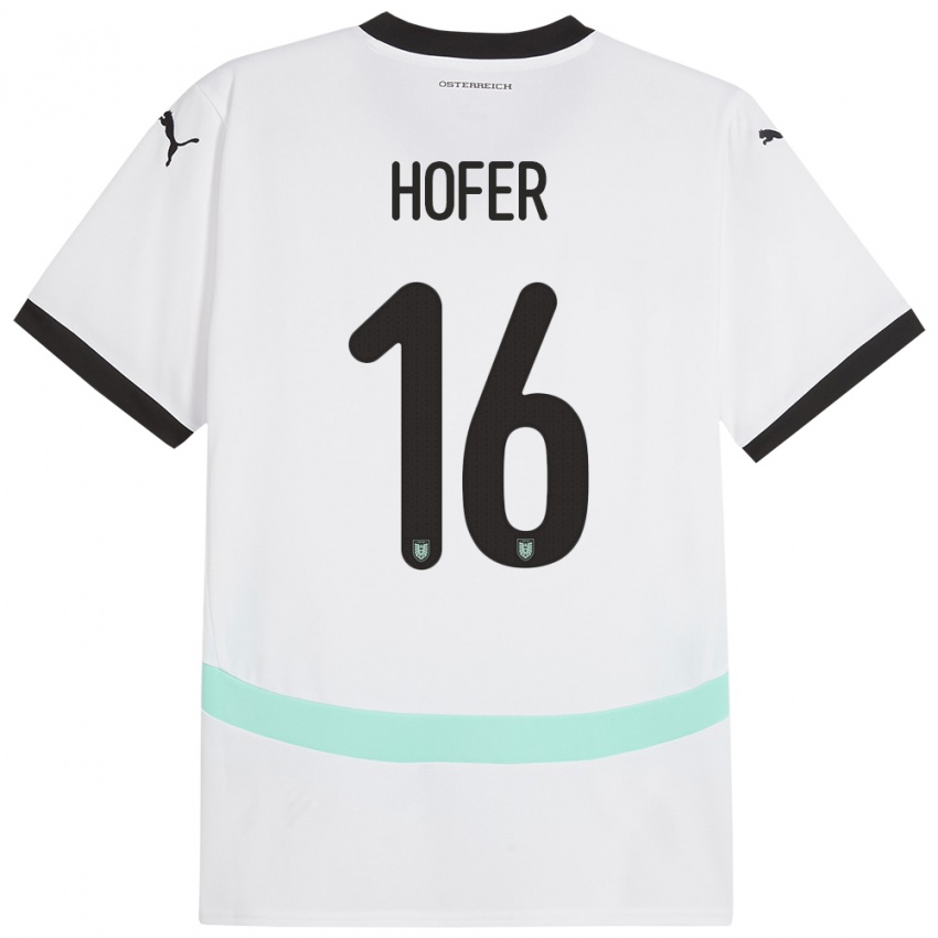 Kinder Österreich Raphael Hofer #16 Weiß Auswärtstrikot Trikot 24-26 T-Shirt