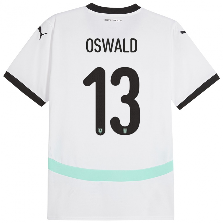 Kinder Österreich Moritz Oswald #13 Weiß Auswärtstrikot Trikot 24-26 T-Shirt