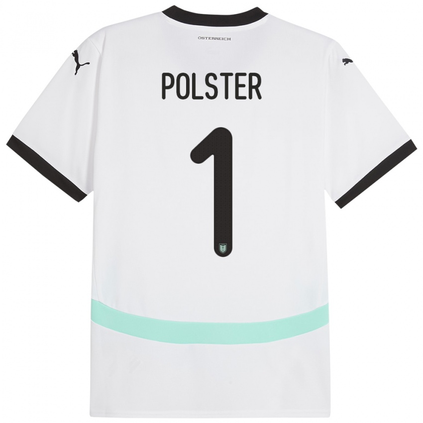 Kinder Österreich Nikolas Polster #1 Weiß Auswärtstrikot Trikot 24-26 T-Shirt