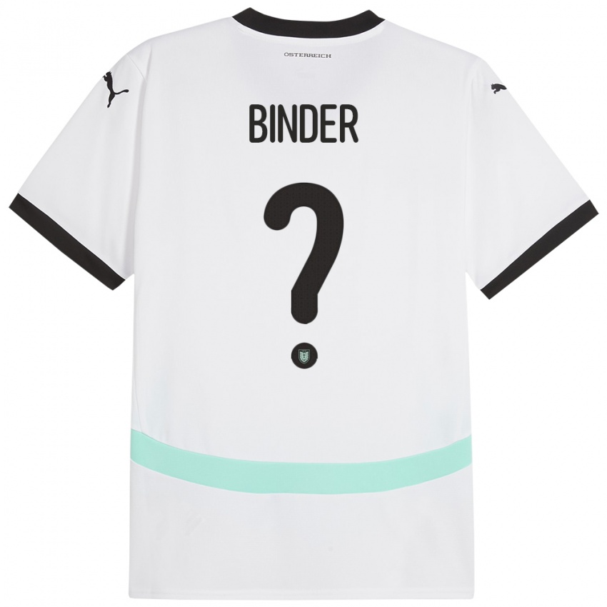 Kinder Österreich Nicolas Binder #0 Weiß Auswärtstrikot Trikot 24-26 T-Shirt