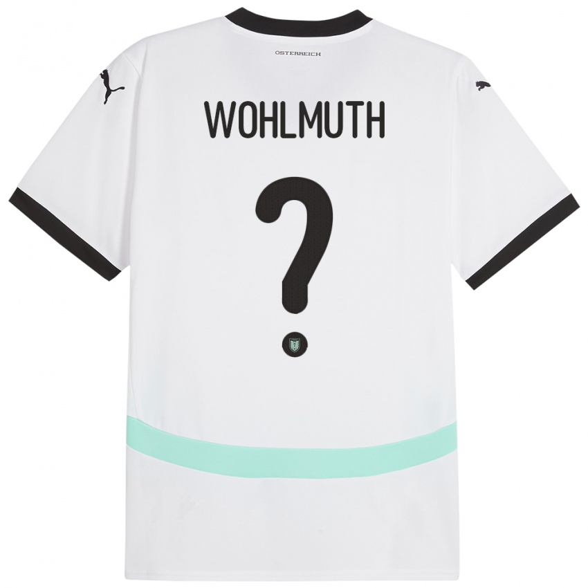 Kinder Österreich Fabian Wohlmuth #0 Weiß Auswärtstrikot Trikot 24-26 T-Shirt