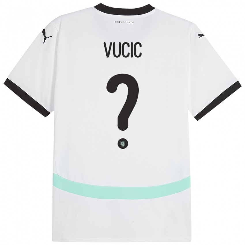 Kinder Österreich Romeo Vucic #0 Weiß Auswärtstrikot Trikot 24-26 T-Shirt