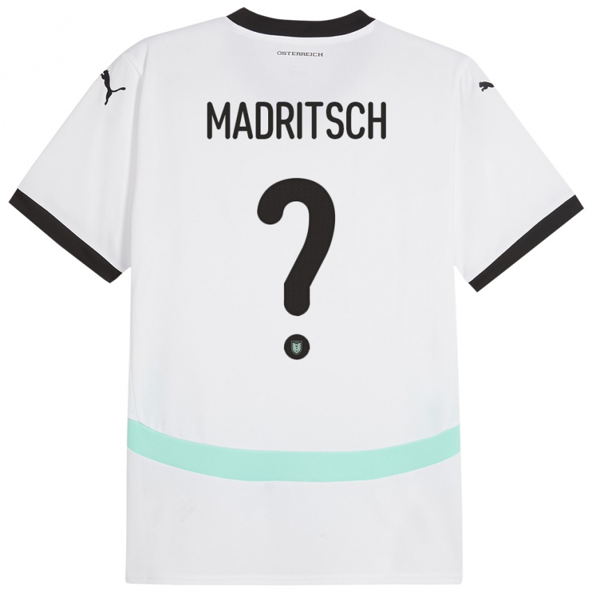 Kinder Österreich Diego Madritsch #0 Weiß Auswärtstrikot Trikot 24-26 T-Shirt