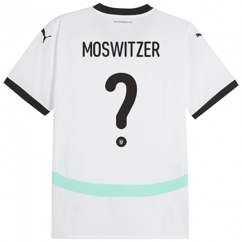 Kinder Österreich Marcel Moswitzer #0 Weiß Auswärtstrikot Trikot 24-26 T-Shirt