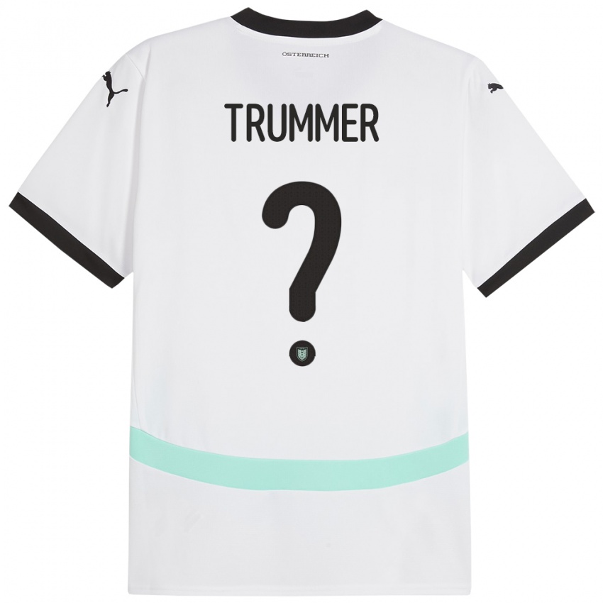 Kinder Österreich Tim Trummer #0 Weiß Auswärtstrikot Trikot 24-26 T-Shirt