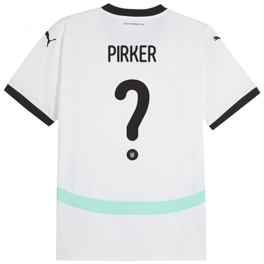 Kinder Österreich Sebastian Pirker #0 Weiß Auswärtstrikot Trikot 24-26 T-Shirt