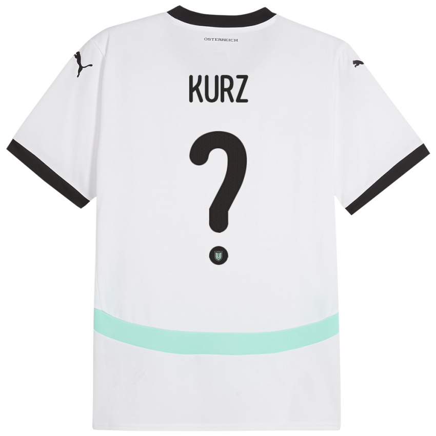 Kinder Österreich Marcel Kurz #0 Weiß Auswärtstrikot Trikot 24-26 T-Shirt