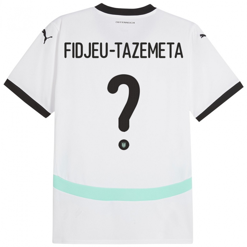 Kinder Österreich Thierry Fidjeu-Tazemeta #0 Weiß Auswärtstrikot Trikot 24-26 T-Shirt