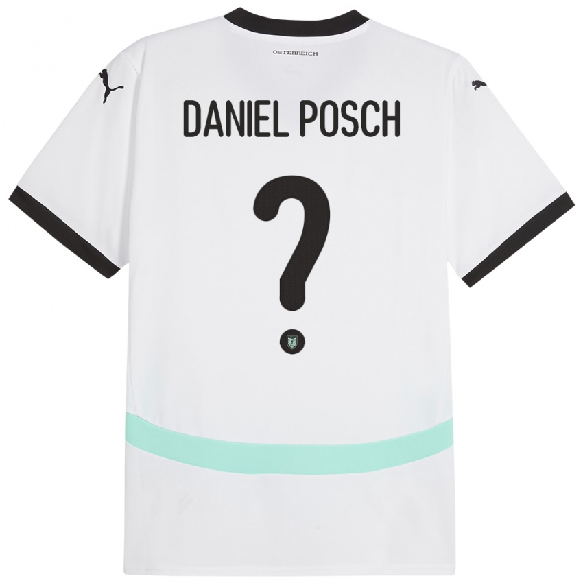 Kinder Österreich Daniel Posch #0 Weiß Auswärtstrikot Trikot 24-26 T-Shirt