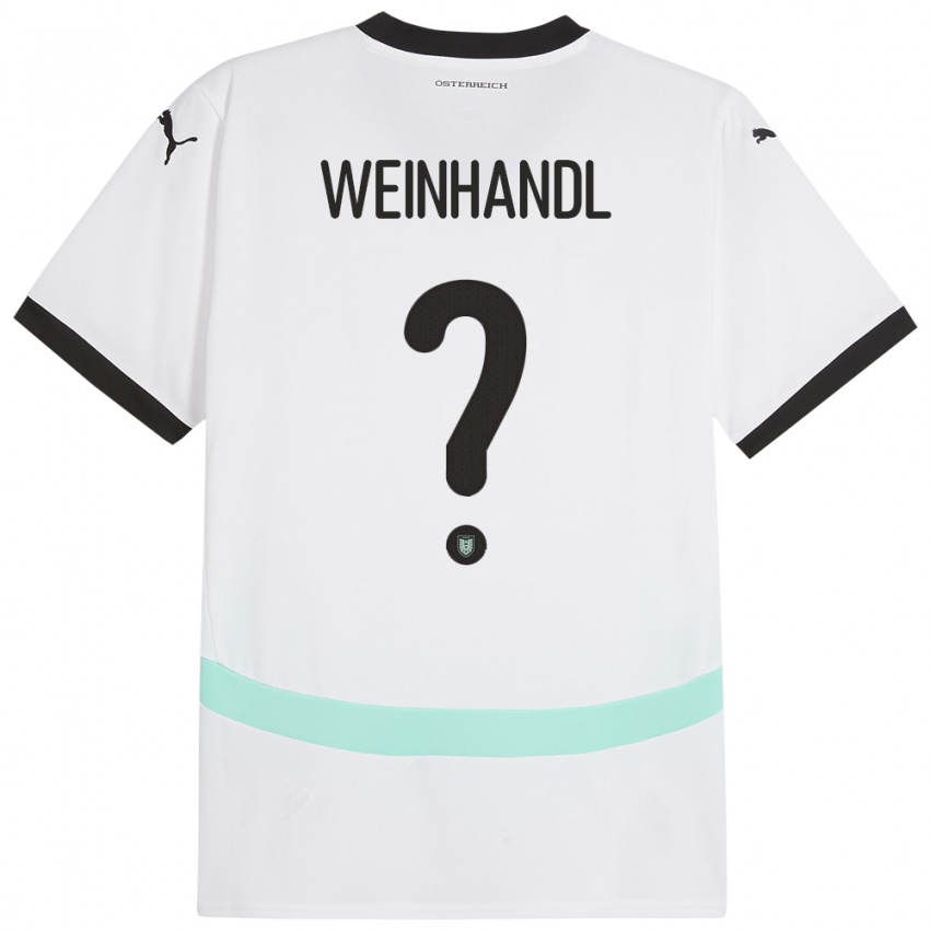 Kinder Österreich Luca Weinhandl #0 Weiß Auswärtstrikot Trikot 24-26 T-Shirt