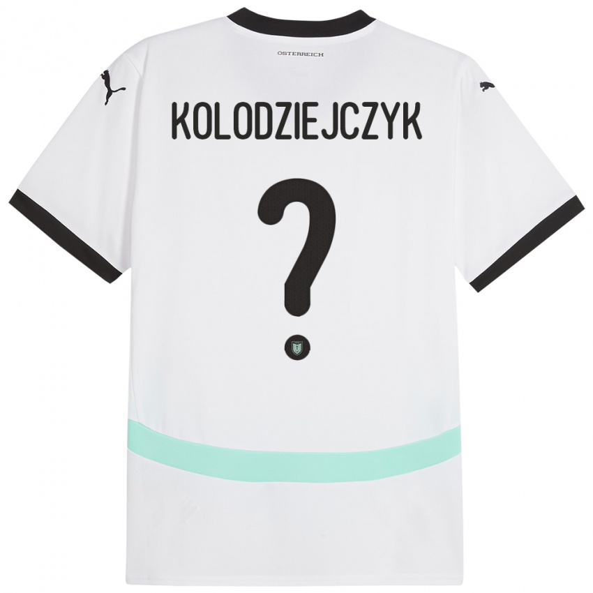 Kinder Österreich Marek Kolodziejczyk #0 Weiß Auswärtstrikot Trikot 24-26 T-Shirt