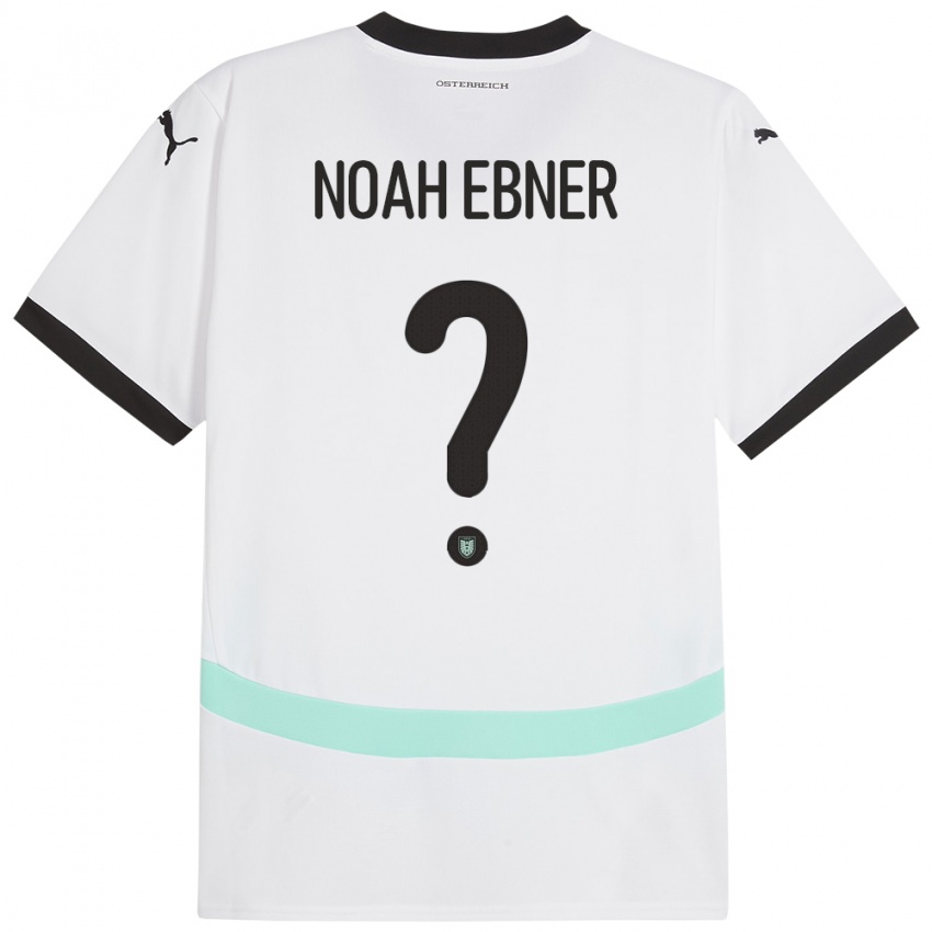 Kinder Österreich Noah Ebner #0 Weiß Auswärtstrikot Trikot 24-26 T-Shirt