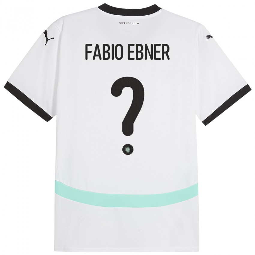 Kinder Österreich Fabio Ebner #0 Weiß Auswärtstrikot Trikot 24-26 T-Shirt