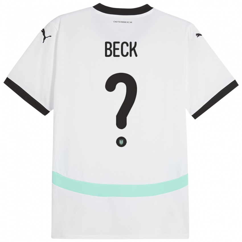 Kinder Österreich Dominik Beck #0 Weiß Auswärtstrikot Trikot 24-26 T-Shirt