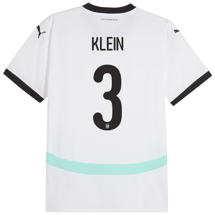 Kinder Österreich Jennifer Klein #3 Weiß Auswärtstrikot Trikot 24-26 T-Shirt