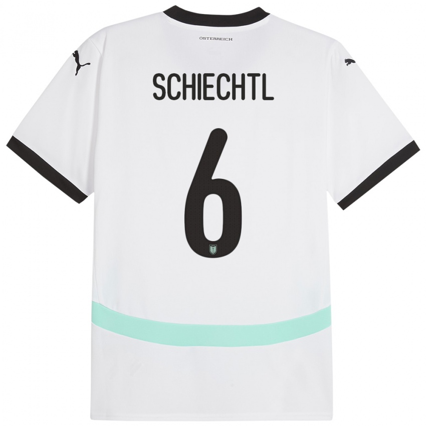 Kinder Österreich Katharina Schiechtl #6 Weiß Auswärtstrikot Trikot 24-26 T-Shirt