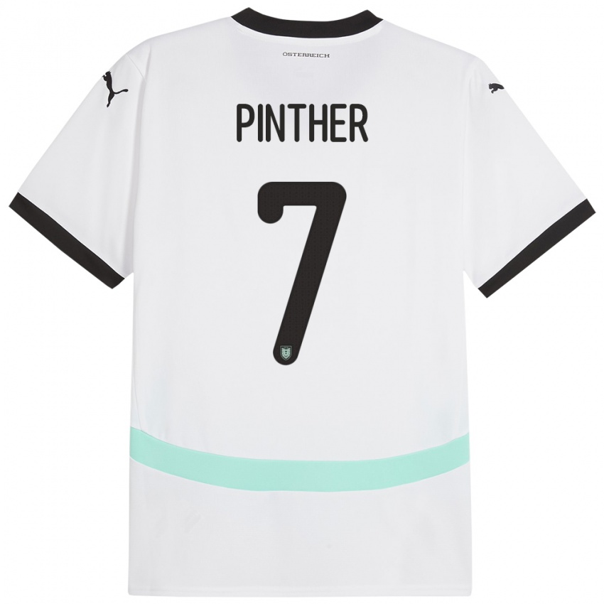 Kinder Österreich Viktoria Pinther #7 Weiß Auswärtstrikot Trikot 24-26 T-Shirt