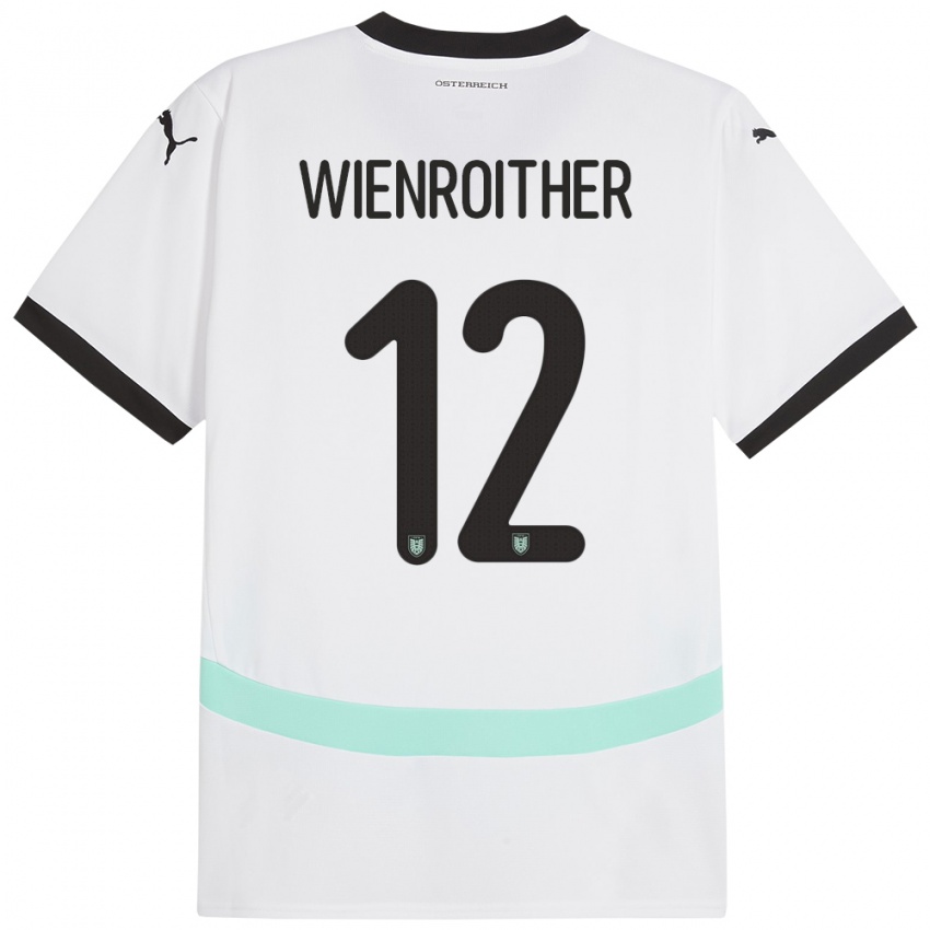 Kinder Österreich Laura Wienroither #12 Weiß Auswärtstrikot Trikot 24-26 T-Shirt