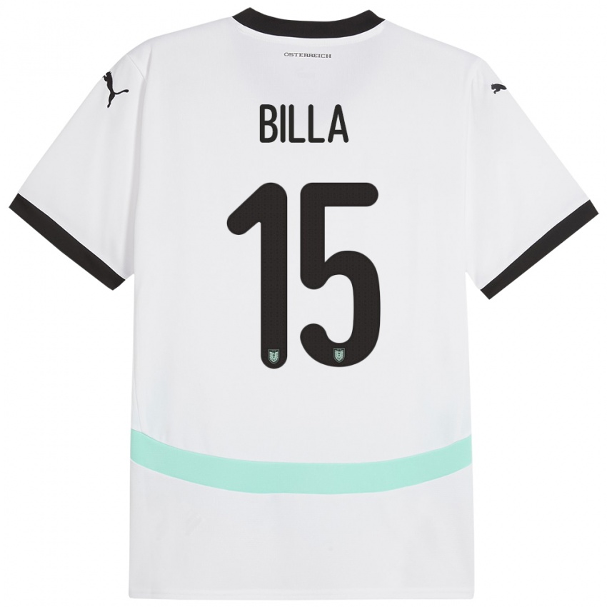 Kinder Österreich Nicole Billa #15 Weiß Auswärtstrikot Trikot 24-26 T-Shirt