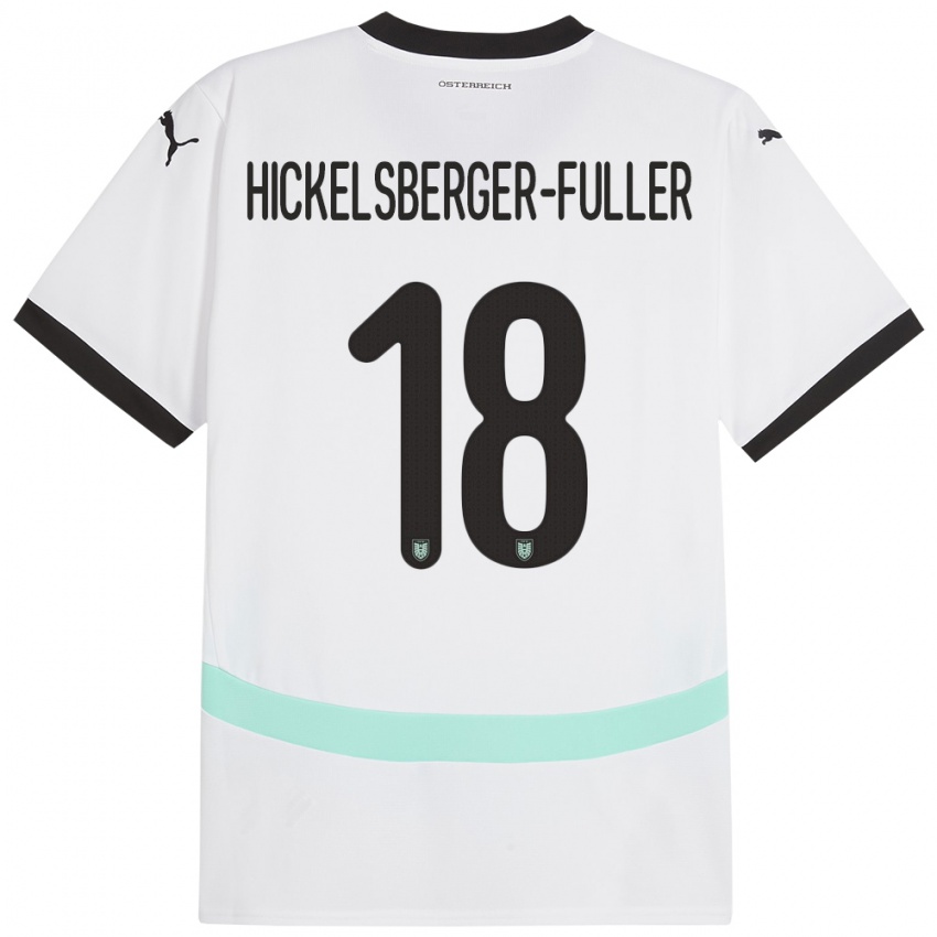 Kinder Österreich Julia Hickelsberger-Füller #18 Weiß Auswärtstrikot Trikot 24-26 T-Shirt