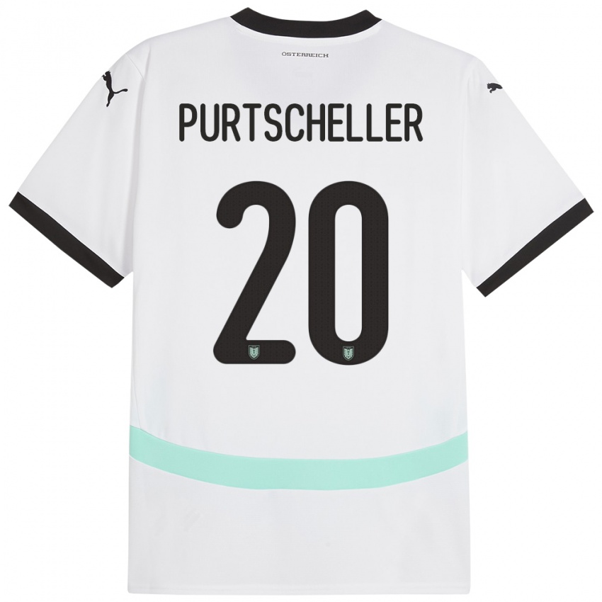 Kinder Österreich Lilli Purtscheller #20 Weiß Auswärtstrikot Trikot 24-26 T-Shirt