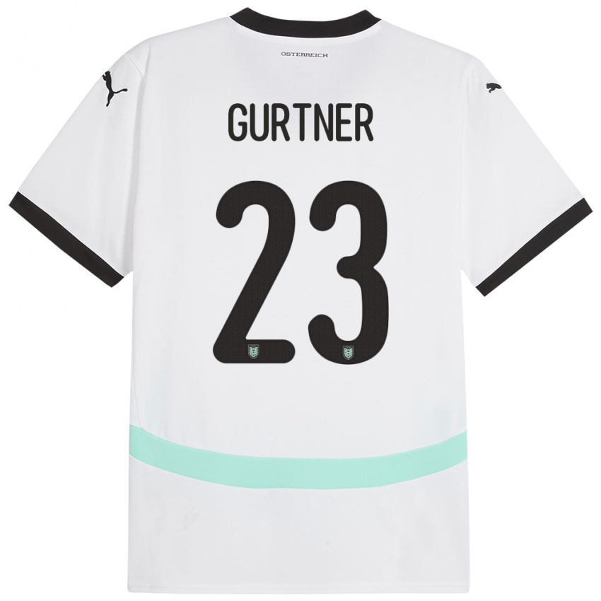 Kinder Österreich Andrea Gurtner #23 Weiß Auswärtstrikot Trikot 24-26 T-Shirt