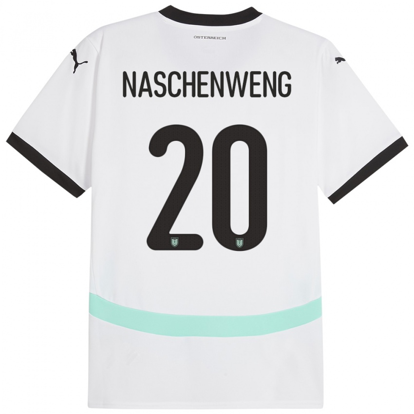 Kinder Österreich Katharina Naschenweng #20 Weiß Auswärtstrikot Trikot 24-26 T-Shirt