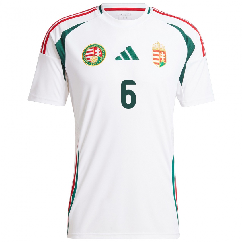 Kinder Ungarn Willi Orbán #6 Weiß Auswärtstrikot Trikot 24-26 T-Shirt