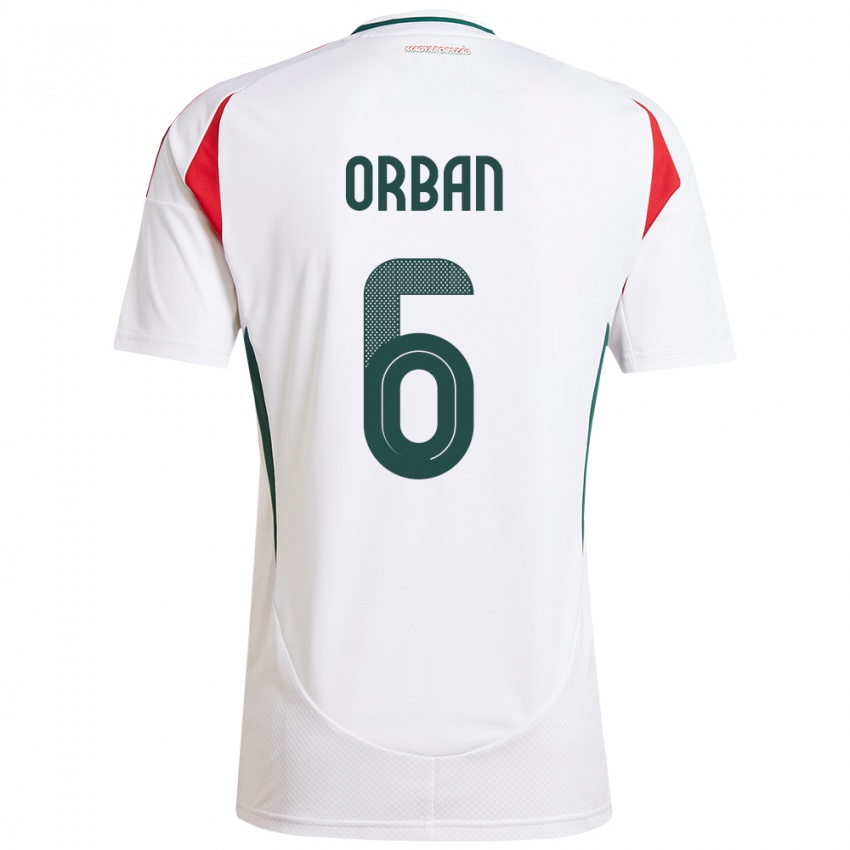 Kinder Ungarn Willi Orbán #6 Weiß Auswärtstrikot Trikot 24-26 T-Shirt