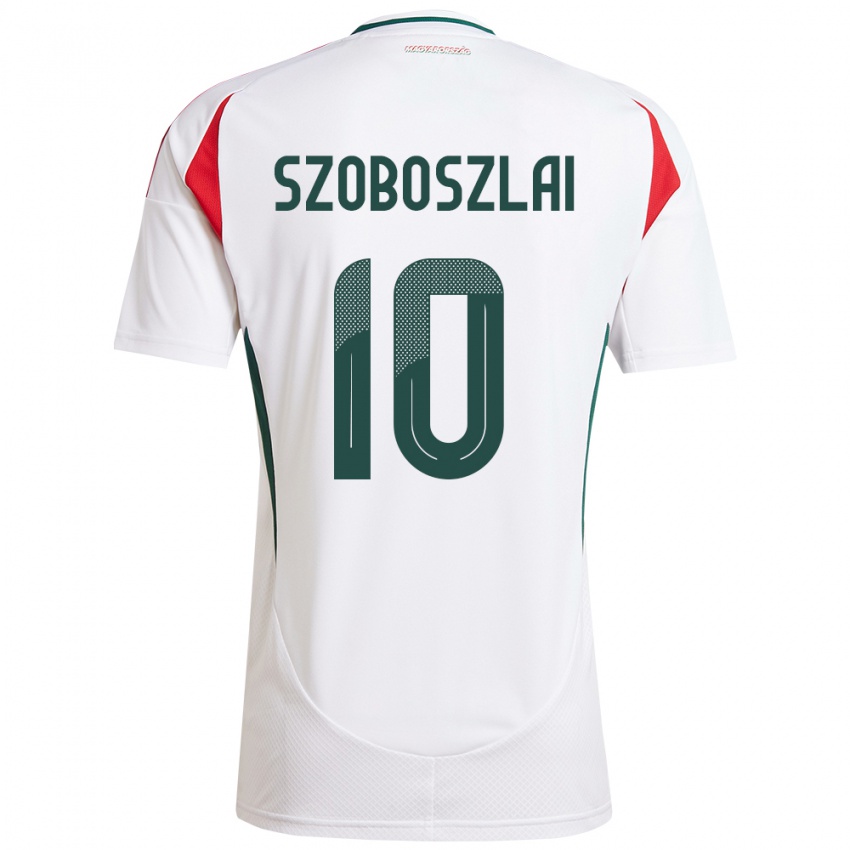 Kinder Ungarn Dominik Szoboszlai #10 Weiß Auswärtstrikot Trikot 24-26 T-Shirt
