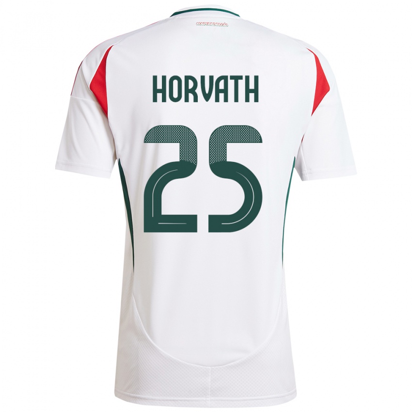 Kinder Ungarn Krisztofer Horváth #25 Weiß Auswärtstrikot Trikot 24-26 T-Shirt